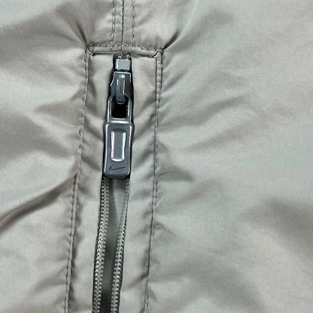 Nike Kids Vintage Full Zip Hooded Windbreaker Jacket Grey Fleece Lined L 12-14